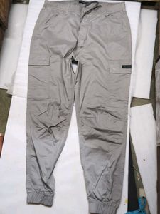 FLYING MACHINE Men's Grey Cargo Jogger Pants