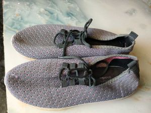 Comfortable Grey Knit Sneakers
