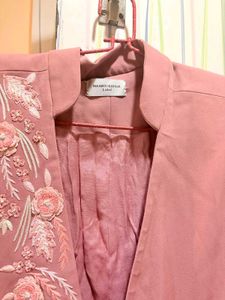 Embroidered Pink Blazer