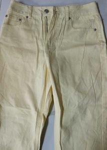 Pastel Yellow Relaxed Fit Jeans