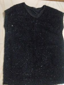 Sparkly Black Tunic Top