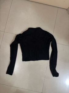 Stylish Black Cutout Long Sleeve Top