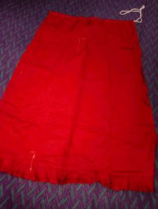 Vibrant Red Ruffled Ethnic Skirt