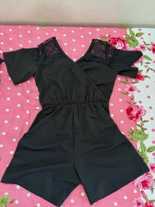 Chic Black Lace Detail jumpsuit