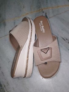 Stylish Beige Wedge Sandals