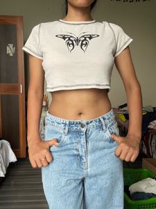 Cute Butterfly Crop Top