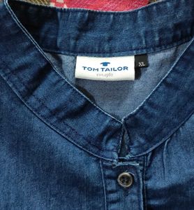 Tom Tailor Blue Denim Sleeveless Shirt