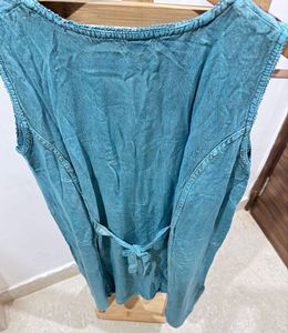 Embroidered Denim Kurta