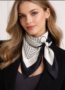 Westside Chic Black & White Silk Scarf