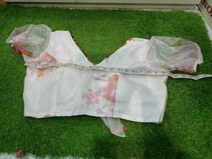 Floral Print Organza Saree
