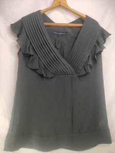 French Connection Gray Pleated Dress LR-11
