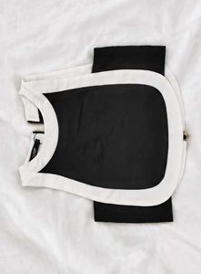 Black and White colour blocked Top