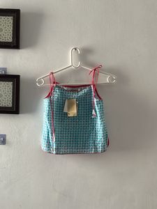 Cute Teal & White Plaid Camisole