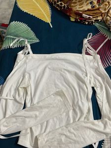 long sleeve white top