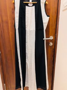 Classic Black &amp; White Striped Midi Dress