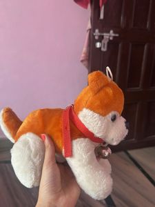 Cute Plush Dog Toy with Bell Collar