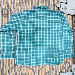Men's Teal Plaid Long Sleeve Shirt
