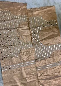 Elegant Beige Embellished Saree