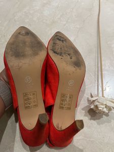 Pramod Red Slingback Heels - Used Once