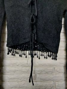 Alpaca Wool Cardigan With Beads