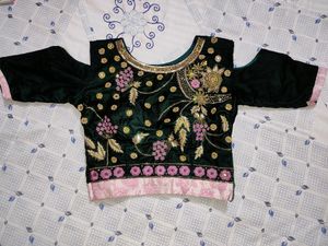 Embroidered Velvet Blouse