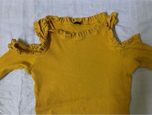 Yellow Cold Shoulder Top