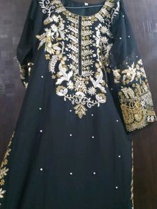 Embellished Black Kurta