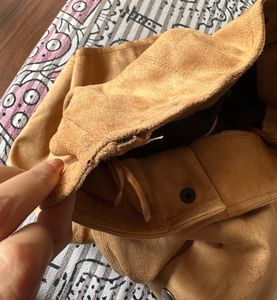 Tan Button Down Mini Skirt