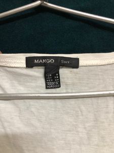 Mango White Plain Top