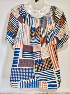 🔥BUY 1, GET 1 FREE 🔥Geometric Print Flutter Top
