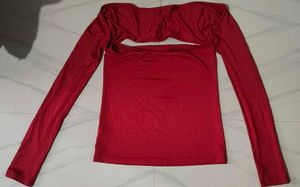 NEWME Maroon Square Neck Top