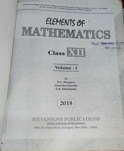 Elements of Mathematics Class XII Vol-1&amp;2