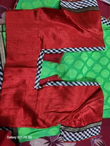 Green Colour Chanderi Saree