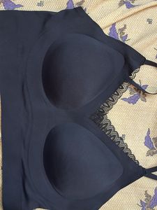 Comfortable Black Lace Trim Bralette