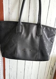 Caprese Black Leather shoulder Bag