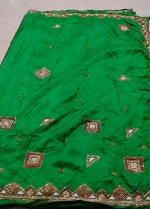 Embellished Green Silk Saree