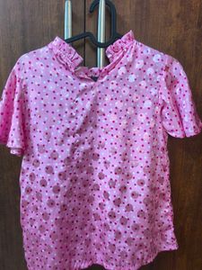 Cute Pink Polka Dot Top