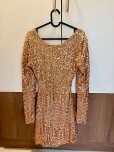 Sparkling Rose Gold Sequin Dress