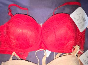 push up Lace Bra - Red