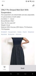 ONLY A line striped skirt with suspenders