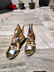 Golden Party Wear Sandals