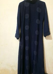 Dark Blue Front Open Abaya Length 49-50 inches