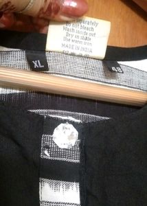 Brand New long black &amp; white cotton kurti