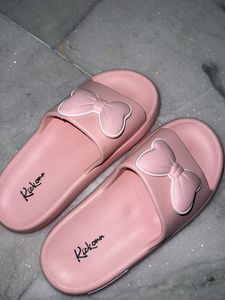 Cute Pink Bow Slides