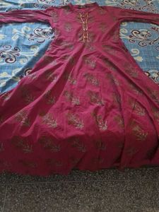 Maroon Printed Kurta