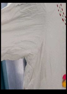 Elegant White Tiered Kurta Set