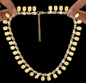Chic Gold Chain Necklace with Pearls & Crystals