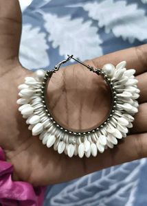 Boho Hoop Earrings with Pearls
