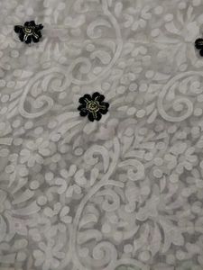 White &amp; Black Designer Saree