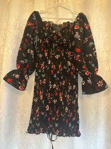 Black Floral Mini Dress
